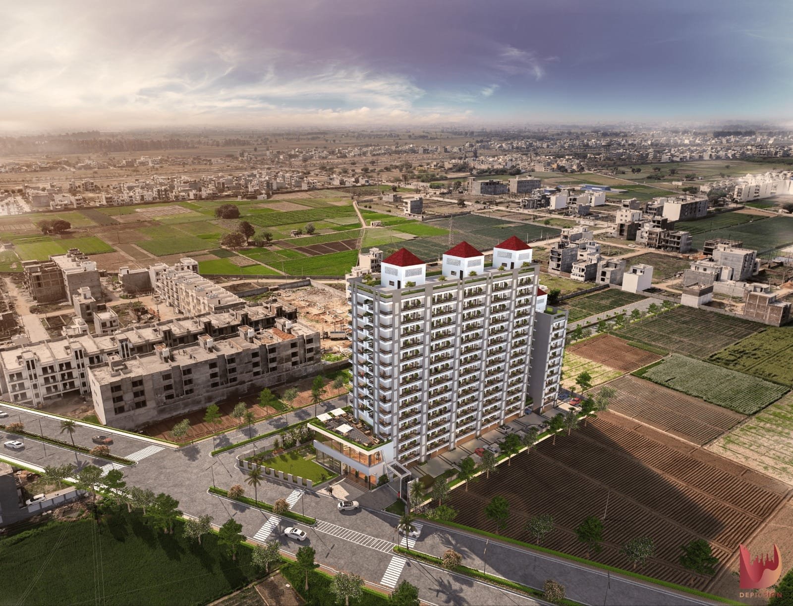 Galaxy Towers 3BHK Flats for Sale near Aerocity Mohali – High-rise residential project with modern Mivan construction