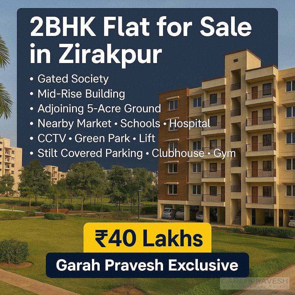 2bhk for sale in zirakpur garah pravesh