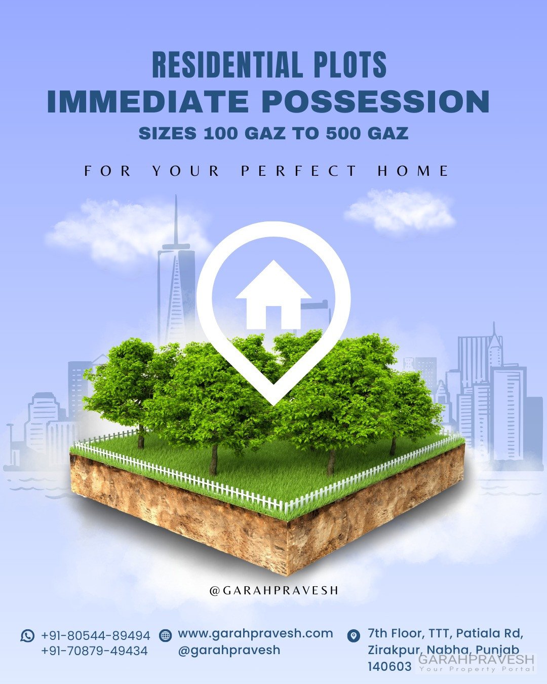 garah pravesh plot for sale in zirakpur