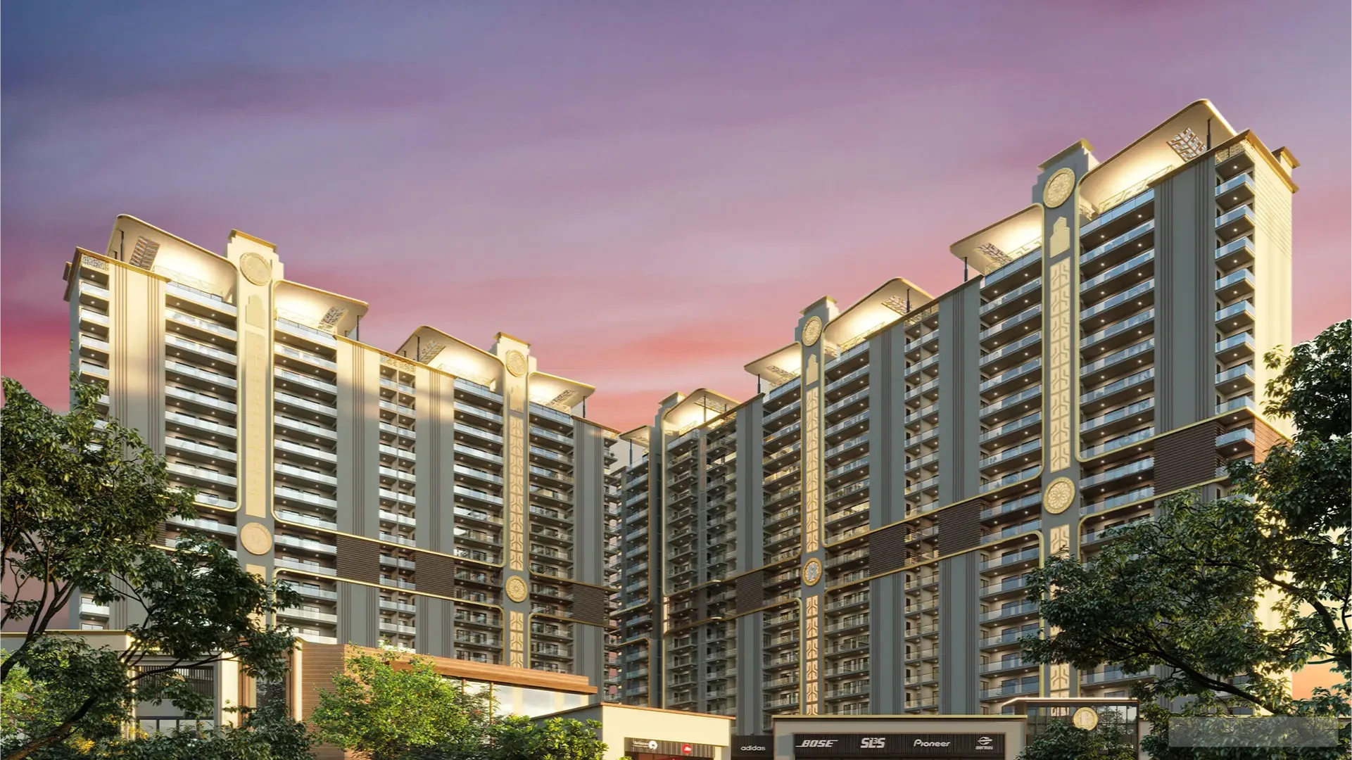 Luxury 4+1 BHK penthouse at Affinity Belgravia, Mohali - modern high-rise with glass facade and premium amenities
