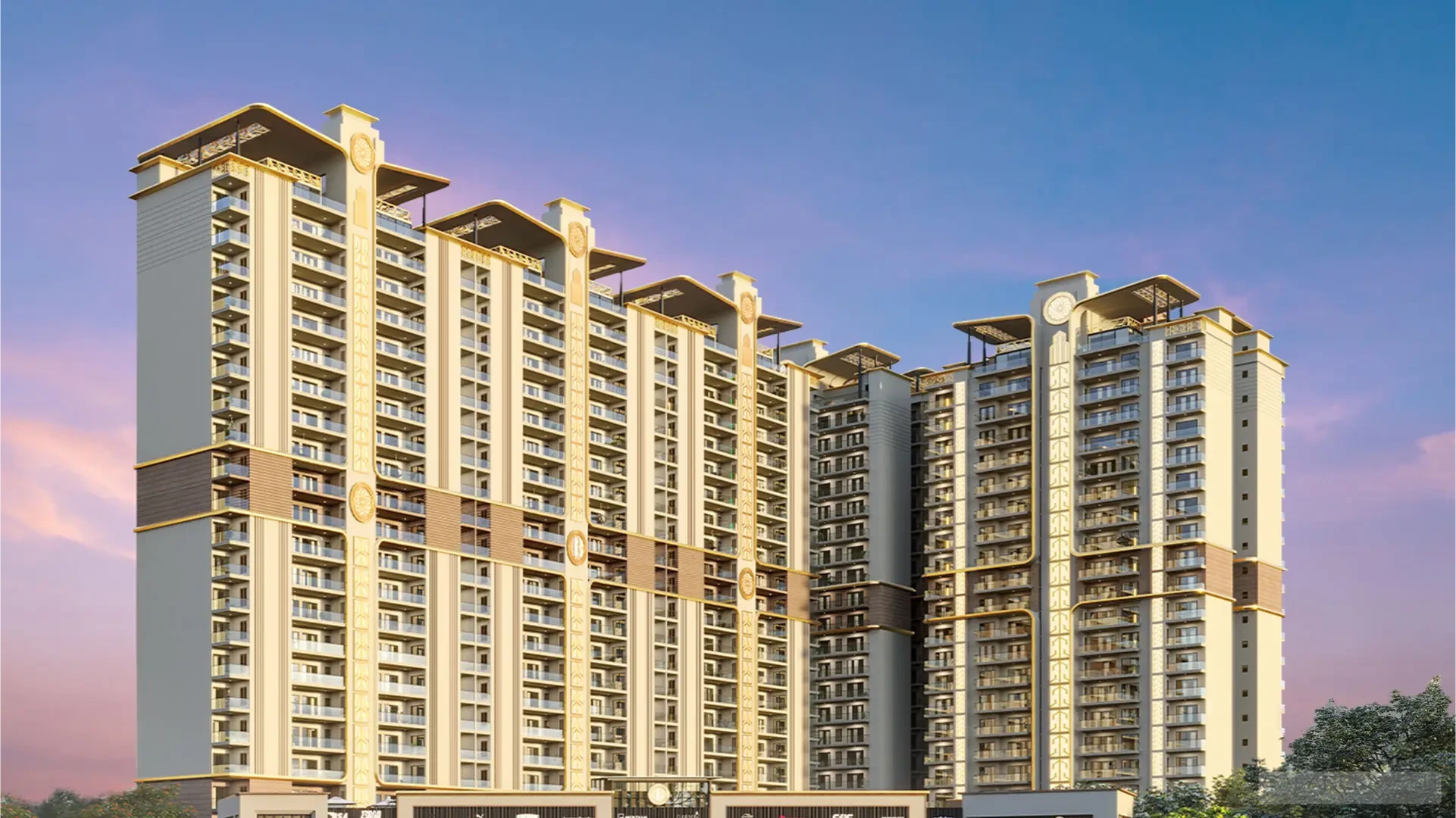 Luxury 4+1 BHK penthouse at Affinity Belgravia, Mohali - modern high-rise with glass facade and premium amenities
