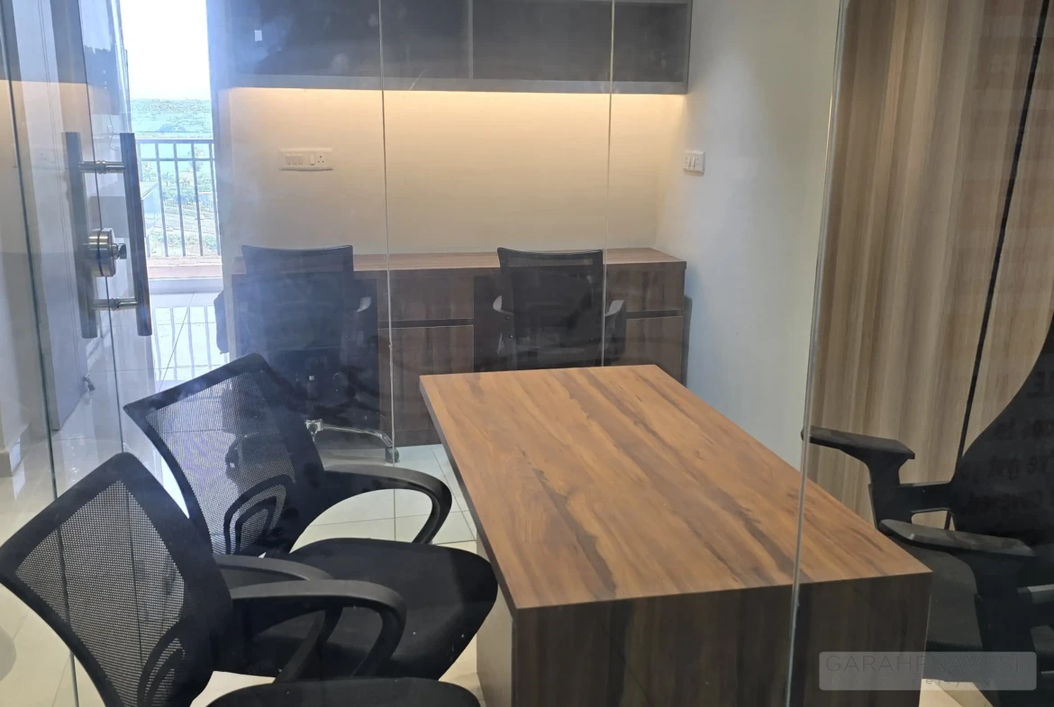 Fully furnished SOHO for rent in Zirakpur with modern interiors and workspace setup