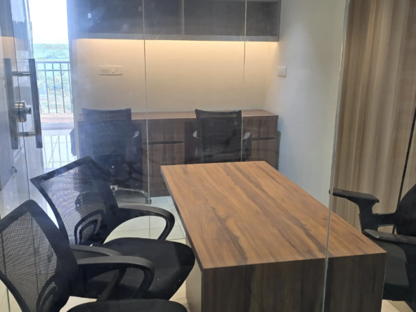 Fully furnished SOHO for rent in Zirakpur with modern interiors and workspace setup