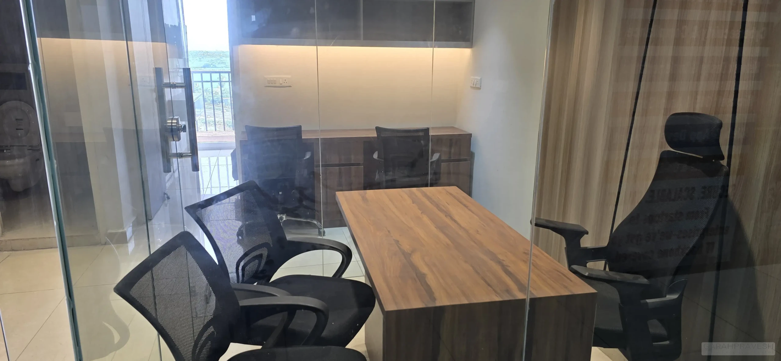 Fully furnished SOHO for rent in Zirakpur with modern interiors and workspace setup