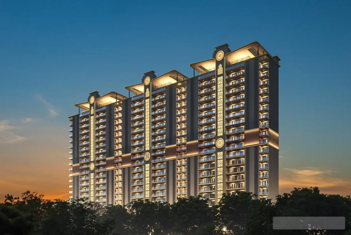 Panoramic city views from expansive balcony of duplex penthouse in Affinity Belgravia, Zirakpu