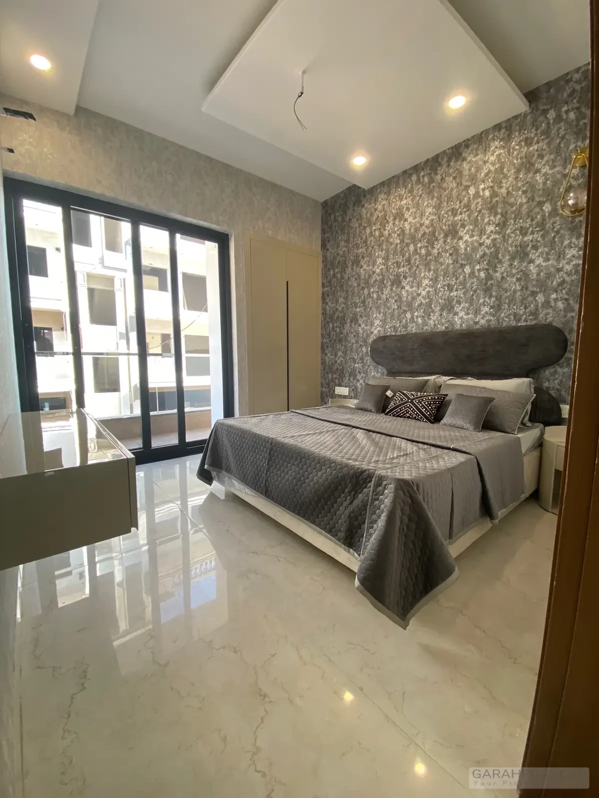 Large master bedroom with ventilation in Aerocity adjacent property