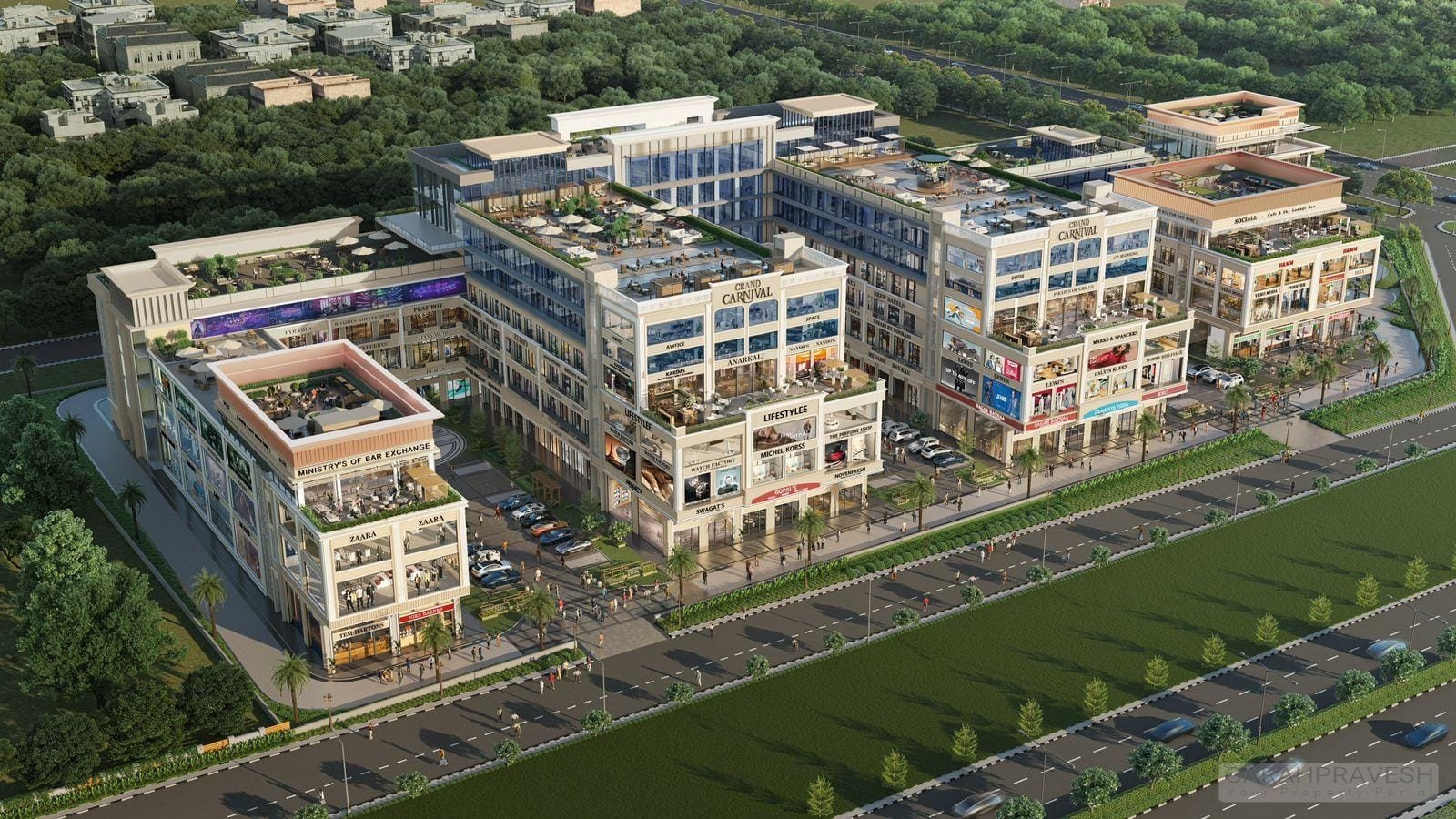 retail showrooms for sale on airport road aerocity mohali with garah pravesh