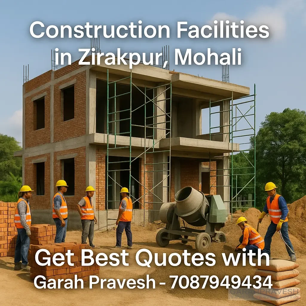 Construction Facilities in Zirakpur, Mohali – Get Best Quotes with Garah Pravesh – 7087949434
