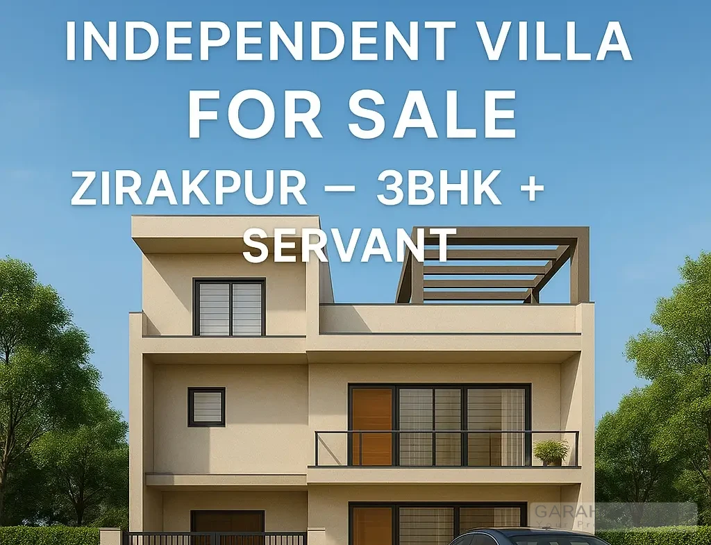 Independent Villa for Sale in Zirakpur – Spacious 3BHK with Servant Room, Modern Architecture and Premium Living Spaces