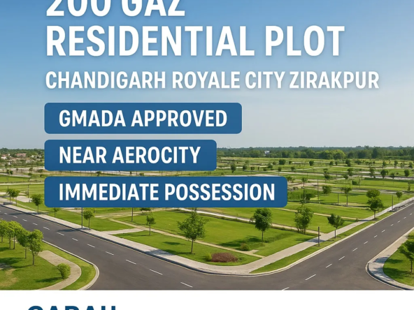 200 Gaz residential plot in Chandigarh Royale City Zirakpur near Aerocity – GMADA approved plots with loan facility and immediate possession.