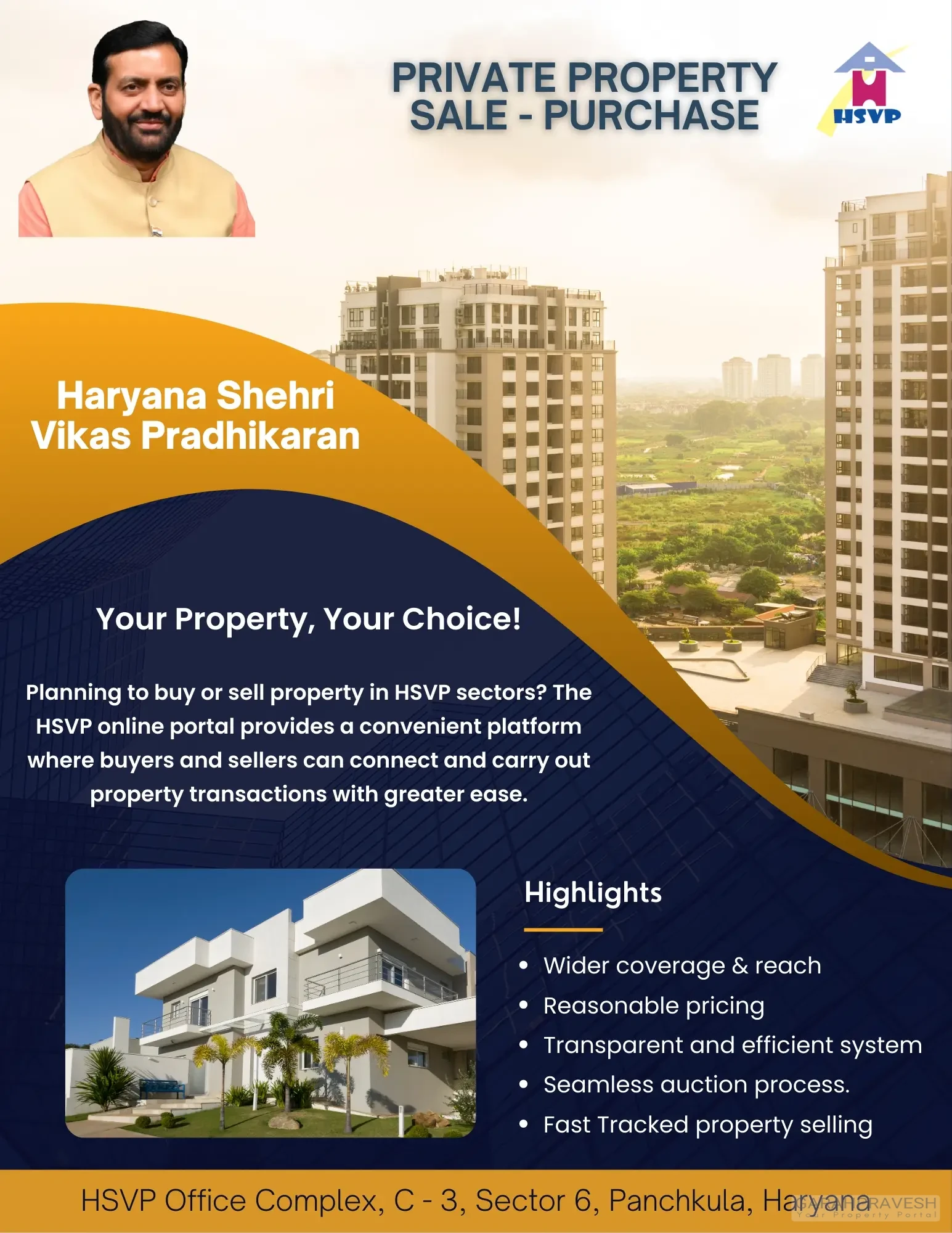 HSVP portal 2025 property sale and purchase guide with auction process, eligibility, fees, and transparent real estate rules in Haryana