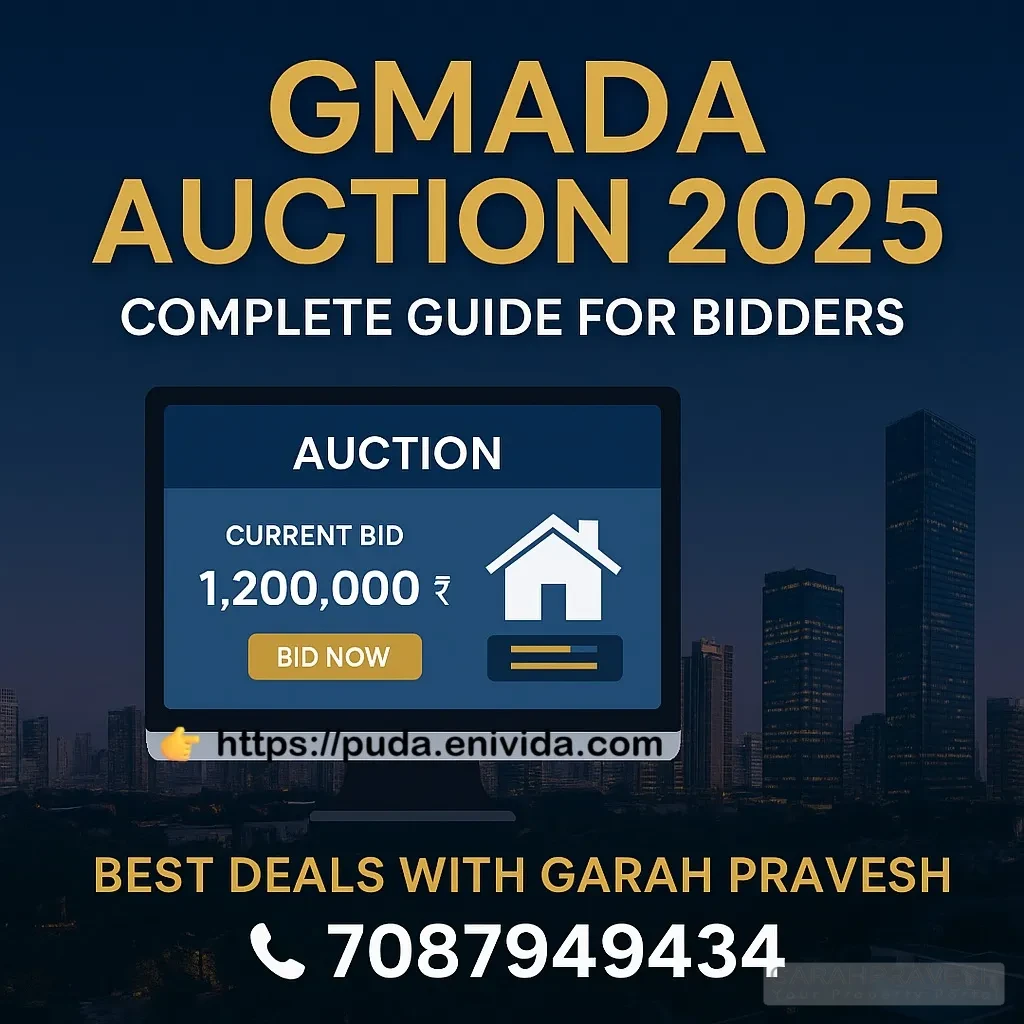 “GMADA Auction 2025 Guide – Step-by-step bidding process and rules with Garah Pravesh contact and official eNivida auction link https://puda.enivida.com”