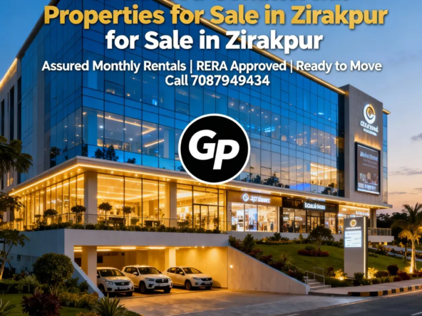 Modern pre-leased commercial property building for sale on Chandigarh Ambala Highway Zirakpur by Garah Pravesh – RERA approved, ready to move with assured rental income.