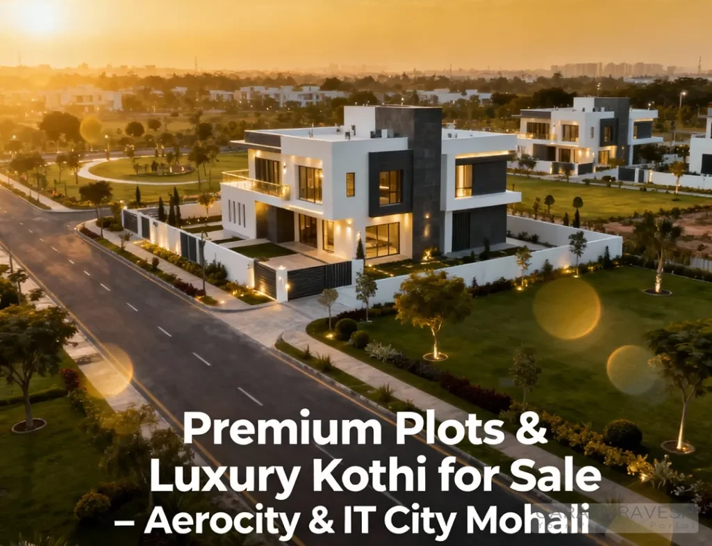Premium residential plots and luxury duplex/triple-storey kothi for sale in Aerocity and IT City Mohali with park-facing options, wide roads, and modern architecture.
