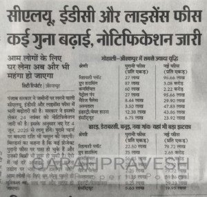 “Breaking news graphic showing Punjab’s CLU, EDC, and License Fee hike of 250%–400% with red alert banner, upward price graph, Punjab map outline, and home buying costlier 2025 update.”