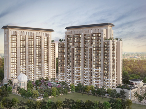 Luxury 3 BHK and 3.5 BHK flats for sale in The Lutyens Mohali with modern tropical architecture and premium amenities
