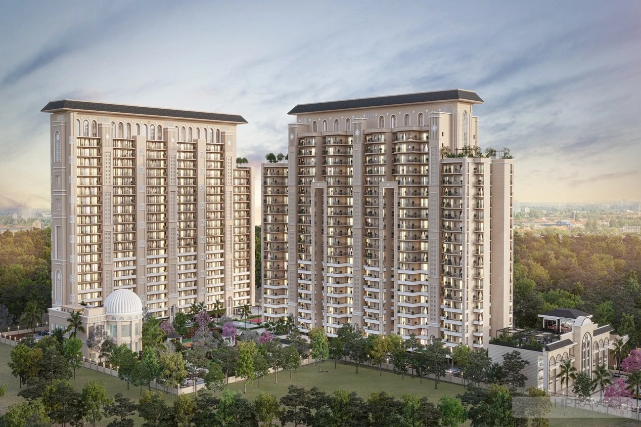 Luxury 3 BHK and 3.5 BHK flats for sale in The Lutyens Mohali with modern tropical architecture and premium amenities