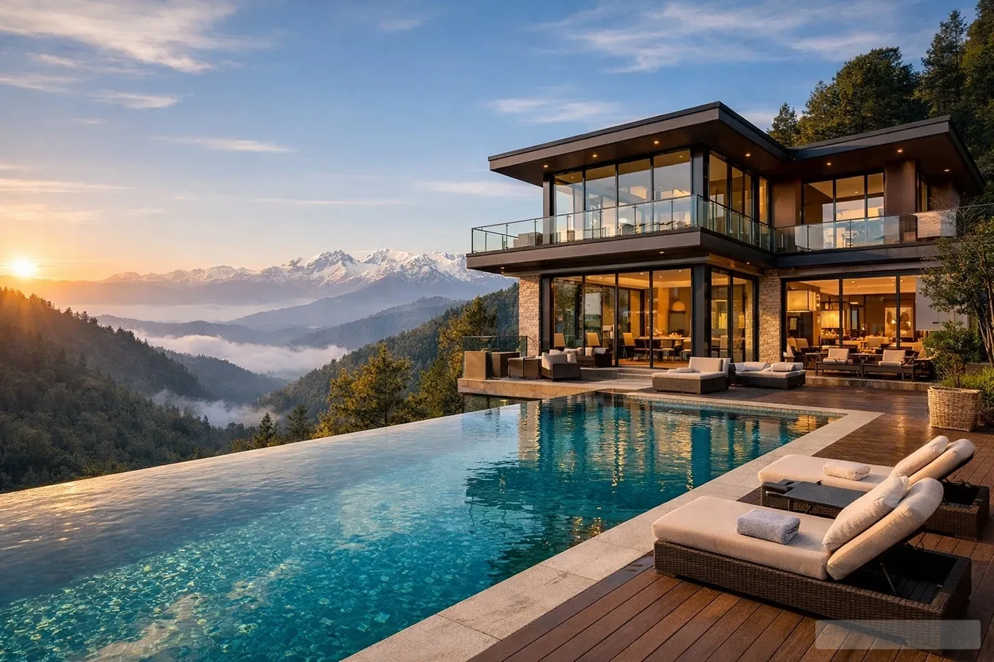 Luxury villa for sale on Kasauli Road Solan with private infinity pool and panoramic Himalayan views