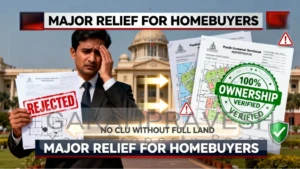Punjab Government’s new 100% land ownership policy explained with builder holding rejected land documents and approved ownership papers, highlighting no CLU without full land.