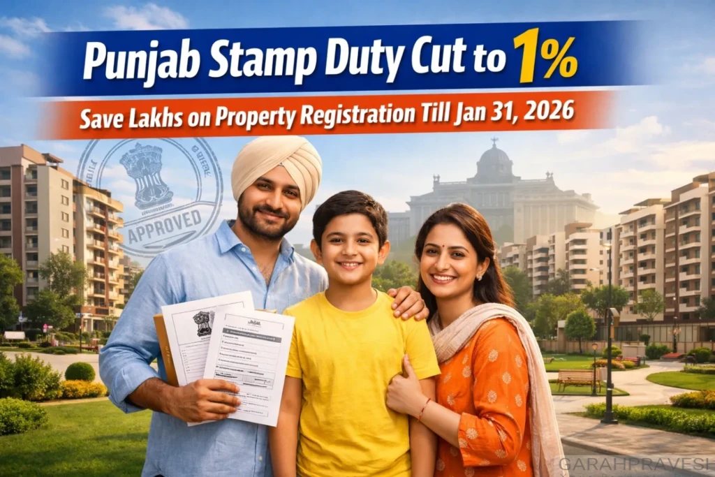 Punjab stamp duty relief 2026 offering 1 percent registration for cooperative housing buyers in Mohali till January 31