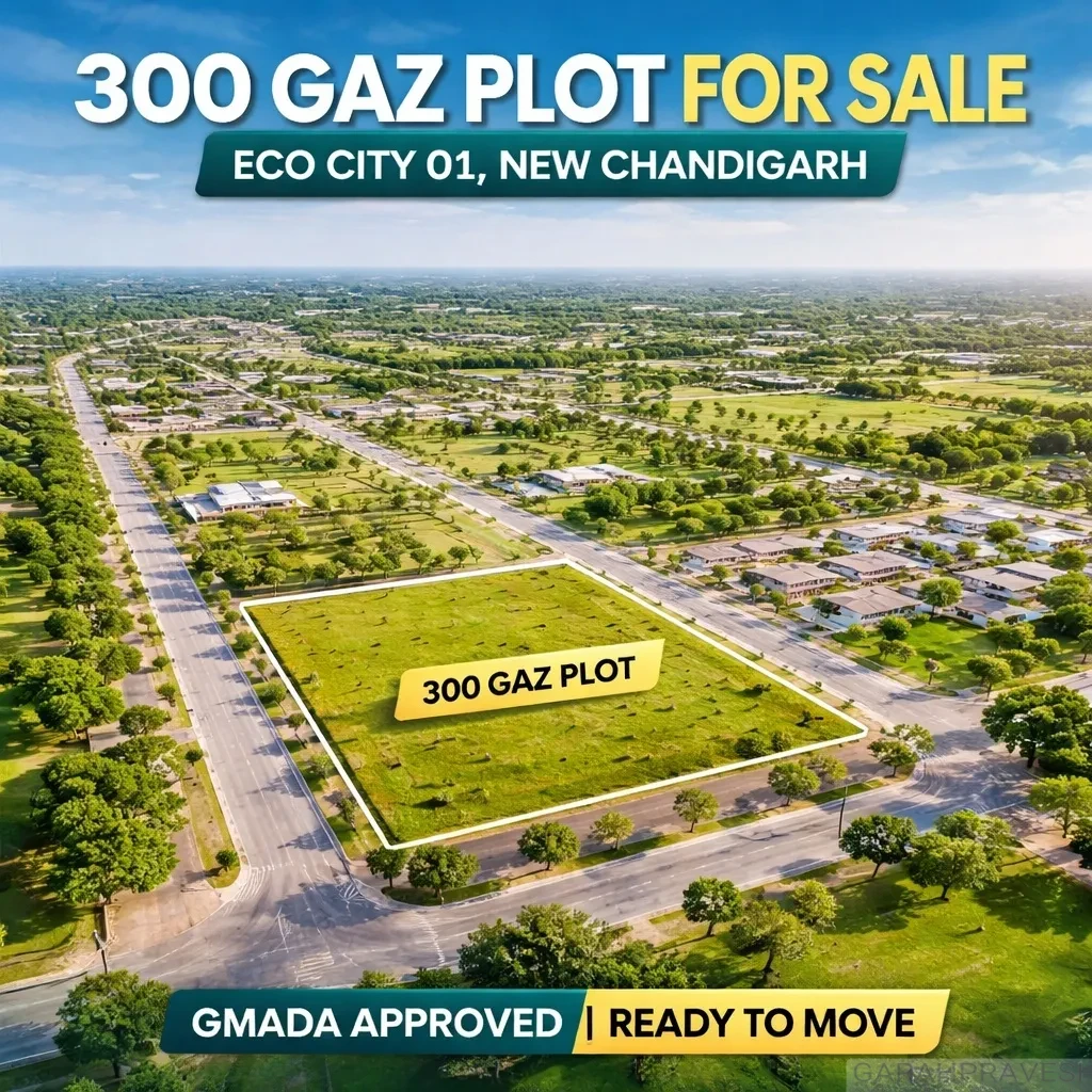 300 gaz ready to move GMADA approved residential plot for sale in Eco City 01 New Chandigarh near Chandigarh