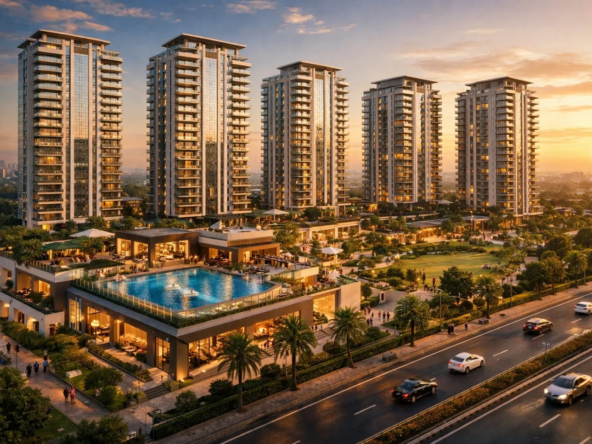 Luxury 3 BHK, 3+1 BHK and 4 BHK apartments at Genesis Heights Zirakpur near Ambala Chandigarh Highway with rooftop pool and premium amenities