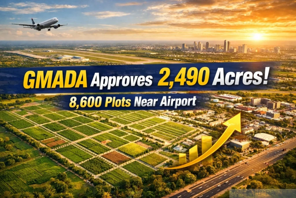 GMADA Mohali Aerotropolis 2490 acre expansion near Chandigarh Airport with planned residential plots and infrastructure layout