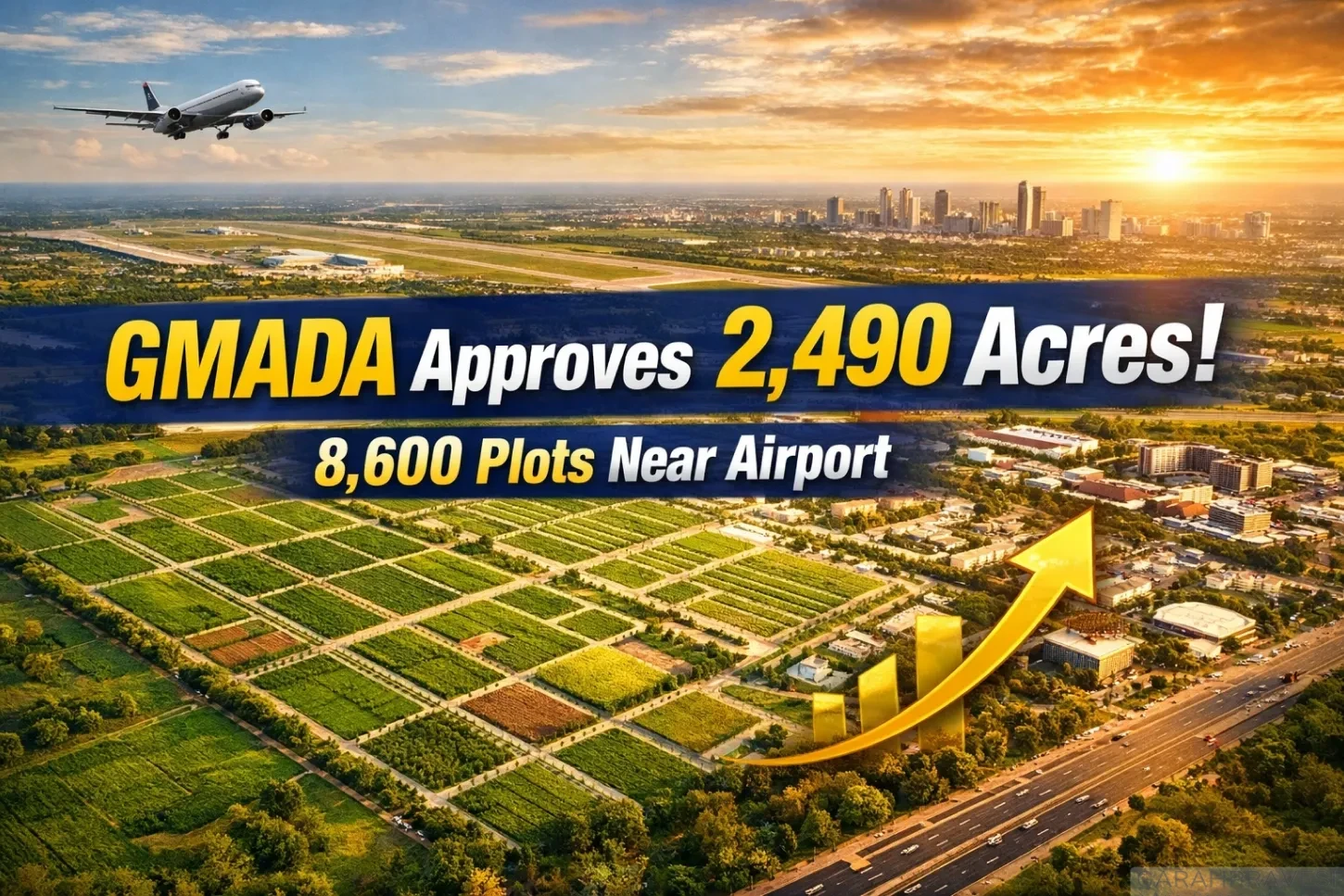 GMADA Mohali Aerotropolis 2490 acre expansion near Chandigarh Airport with planned residential plots and infrastructure layout