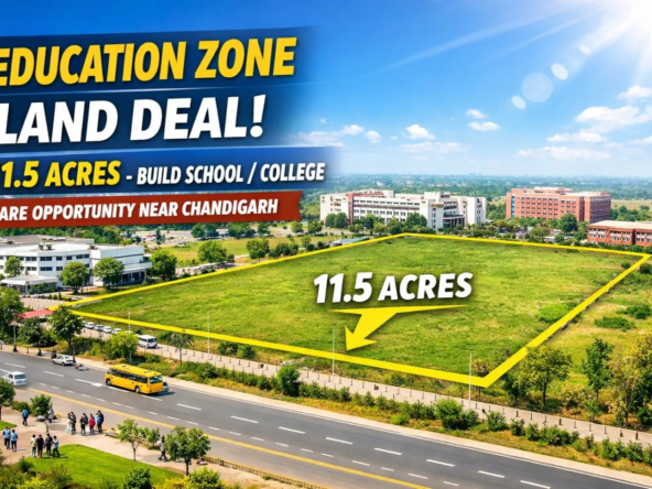 11.5 acres education zone land for sale in Lalru near Chandigarh ideal for school college campus institutional project