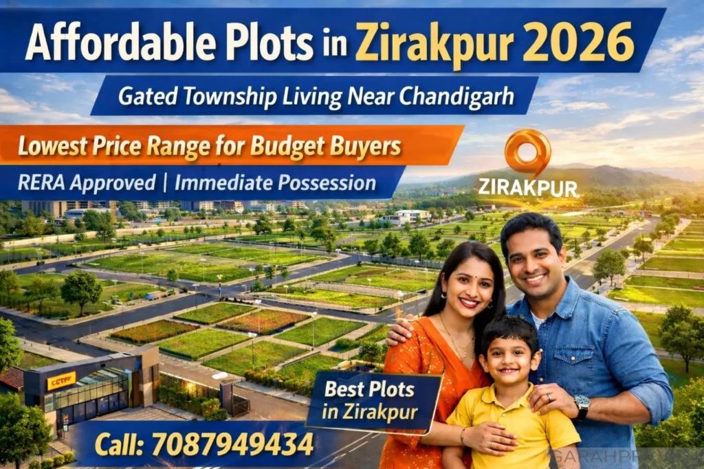 Affordable residential plots in Zirakpur 2026 in gated township with wide roads, parks and security – lowest price range plots near Chandigarh for budget buyers