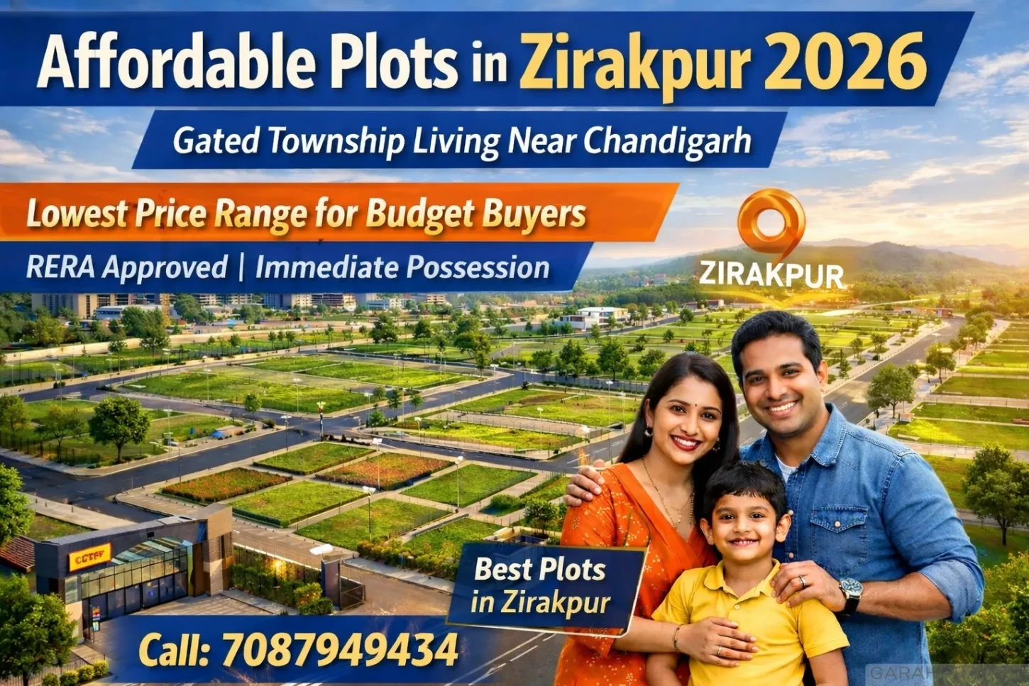 Affordable residential plots in Zirakpur 2026 in gated township with wide roads, parks and security – lowest price range plots near Chandigarh for budget buyers