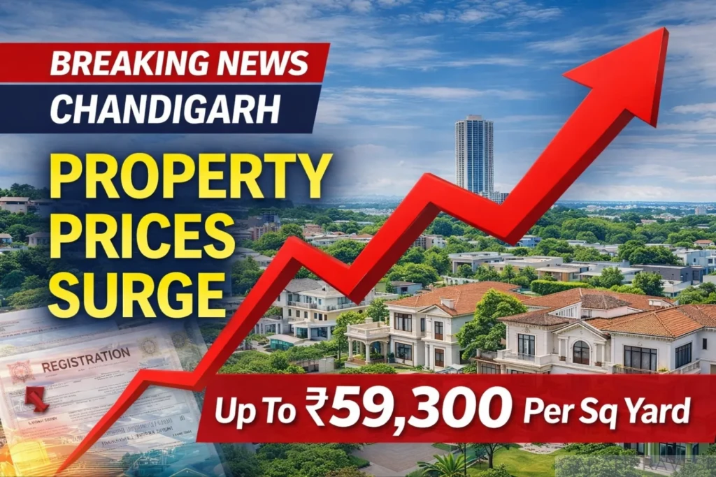 Chandigarh Collector Rate 2026 property prices increase ₹59,300 per square yard sectors 1 to 12 real estate news update