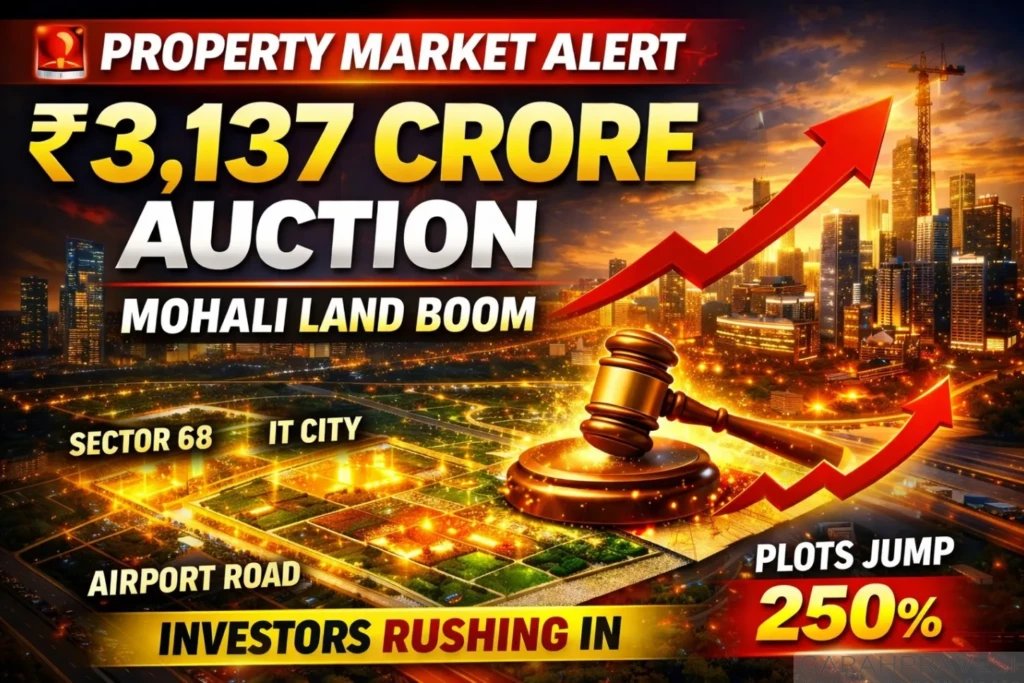 GMADA Mohali auction results showing record ₹3137 crore land sale and rising residential and commercial property demand