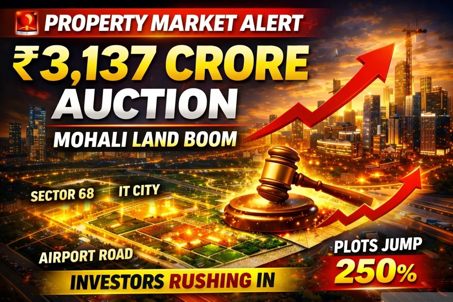 GMADA Mohali auction results showing record ₹3137 crore land sale and rising residential and commercial property demand