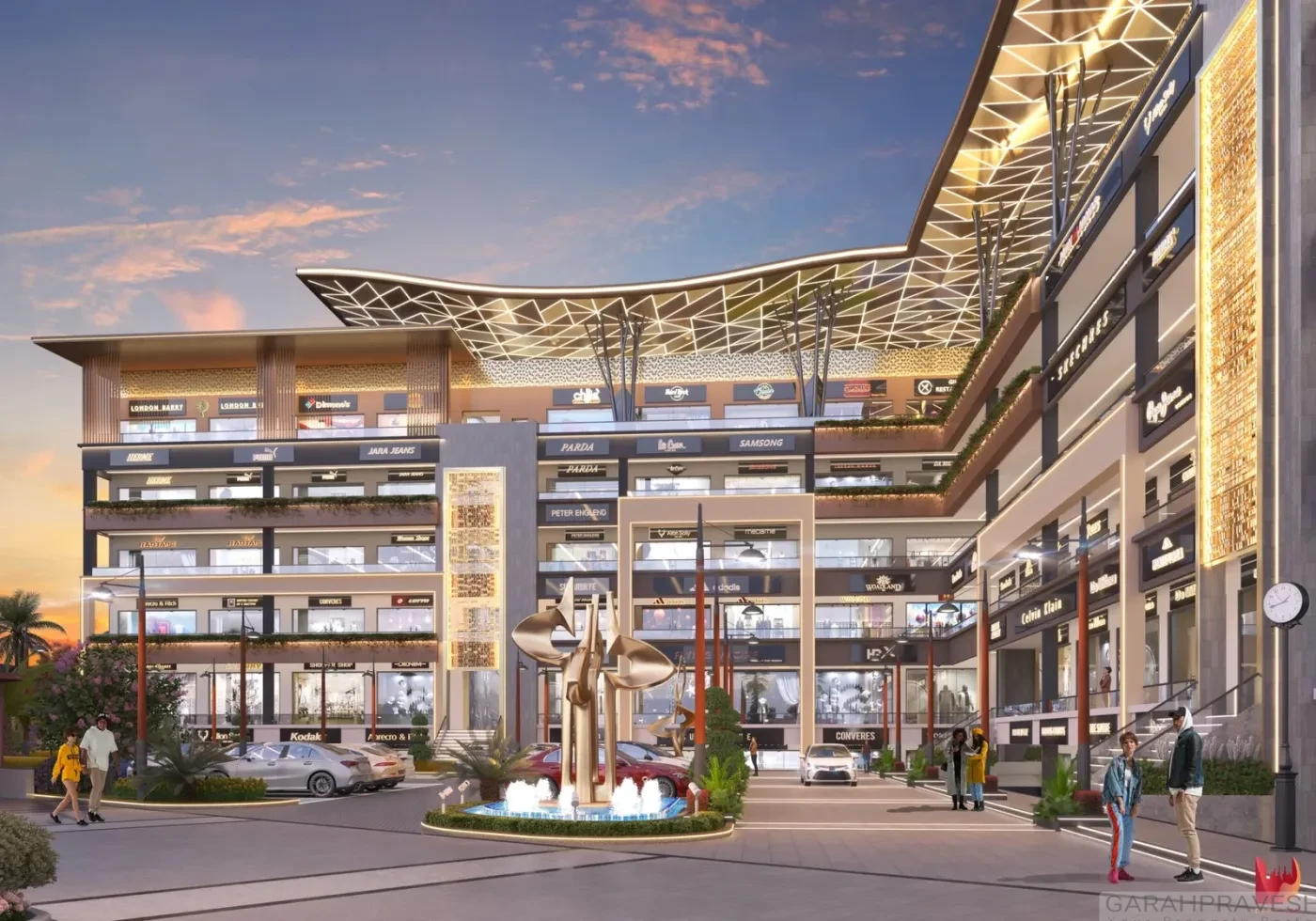 Premium commercial showrooms for sale in Grand Emporio Mohali Aerocity PR7 high street retail project with luxury facade and high visibility