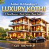 Luxury 1 kanal corner kothi for sale in Sector 36 Chandigarh with park facing view and modern architecture