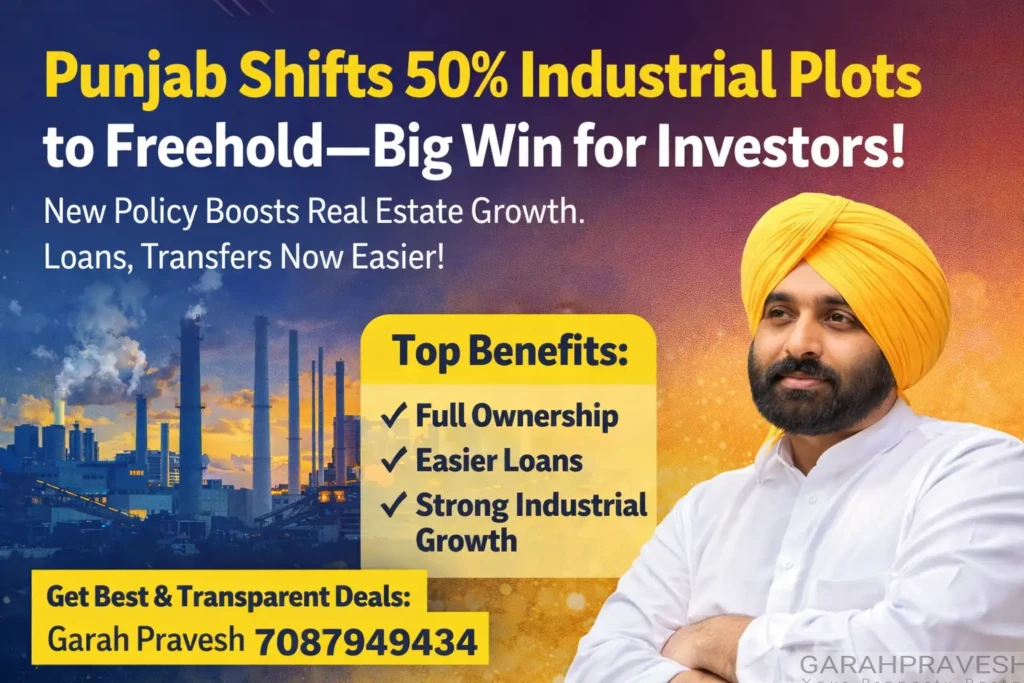Punjab industrial policy 2026 freehold plots update showing industrial growth, factories and investor benefits with easier loans and ownership transfer