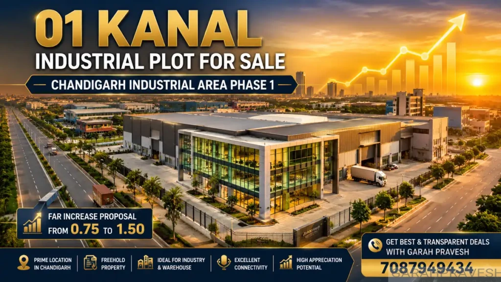 01 Kanal freehold industrial plot for sale in Chandigarh Industrial Area Phase 1 with proposed FAR increase and premium business location