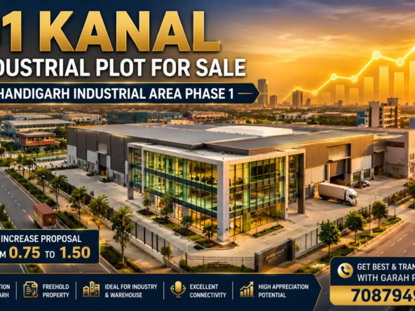 01 Kanal freehold industrial plot for sale in Chandigarh Industrial Area Phase 1 with proposed FAR increase and premium business location