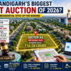 Chandigarh Residential Plots Auction 2026 featuring prime residential sites across key sectors including Sector 44 with reserve price of ₹16.58 crore.