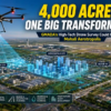 GMADA drone survey creating a 3D digital model of Mohali Aerotropolis near Chandigarh Airport.
