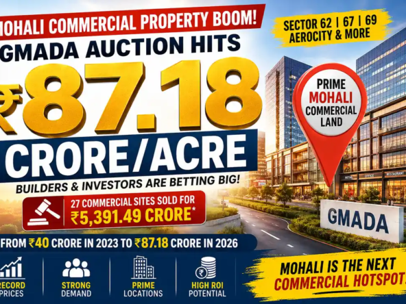 Mohali commercial property prices reach Rs 87.18 crore per acre in latest GMADA auction