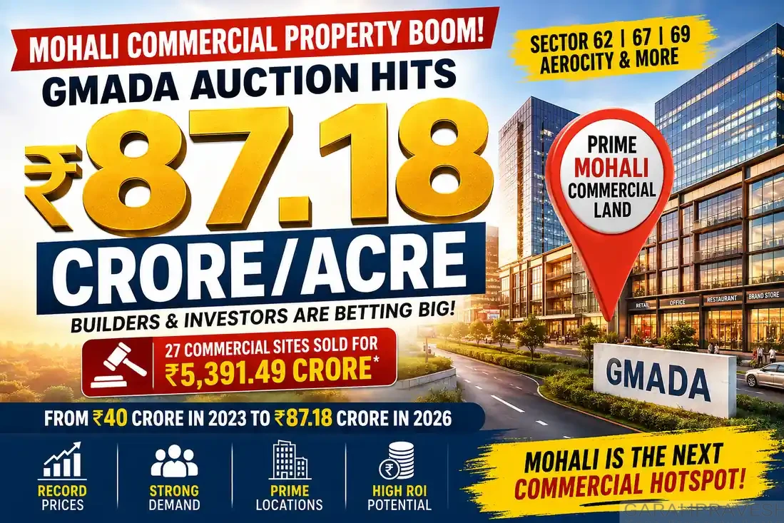 Mohali commercial property prices reach Rs 87.18 crore per acre in latest GMADA auction